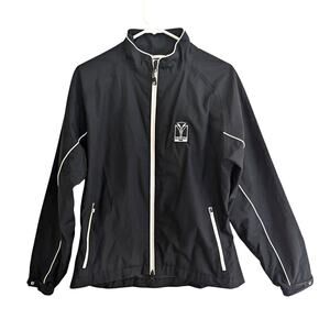 FootJoy Blackwolf Run Golf Black Windbreaker Jacket Size M